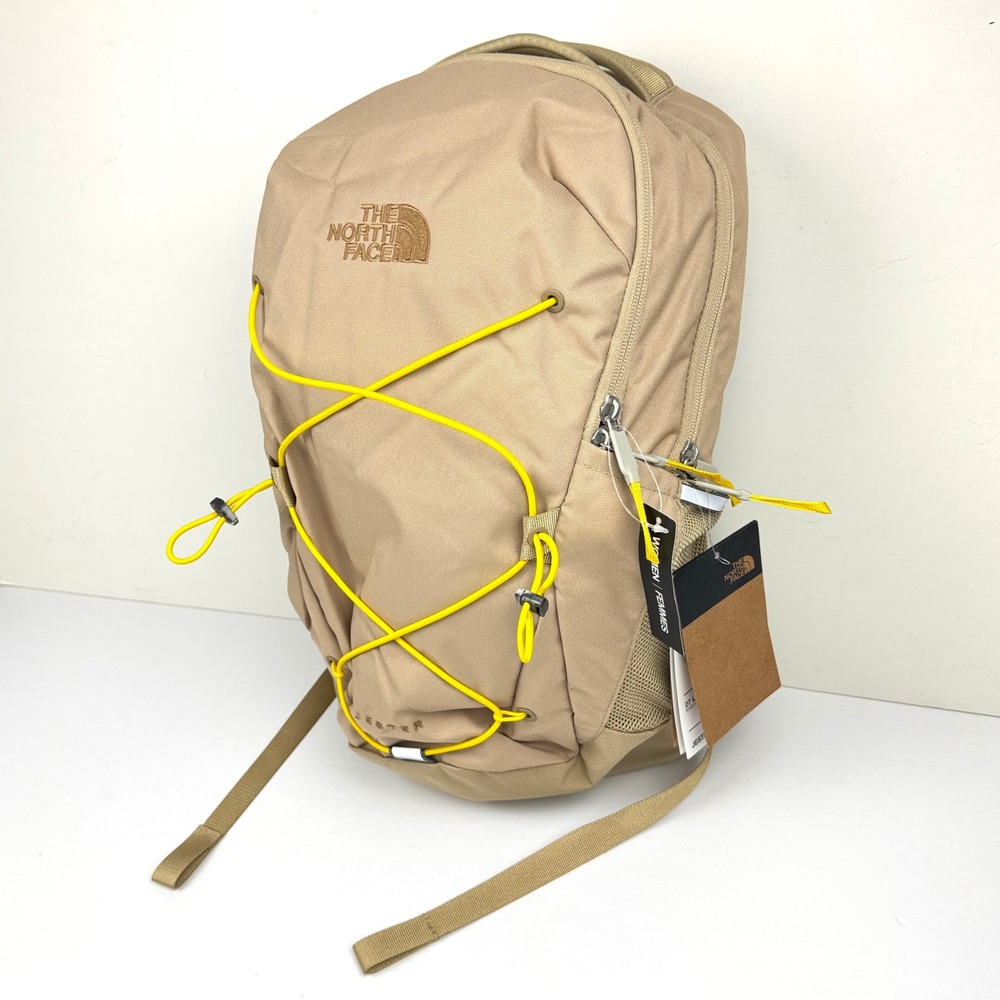 The North Face Women's Jester Backpack 27L Tan Yellow Bungee Laptop Bag NWT